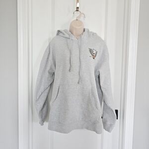 Peachy Athletic Gray Hoodie Sweatshirt Sz Large